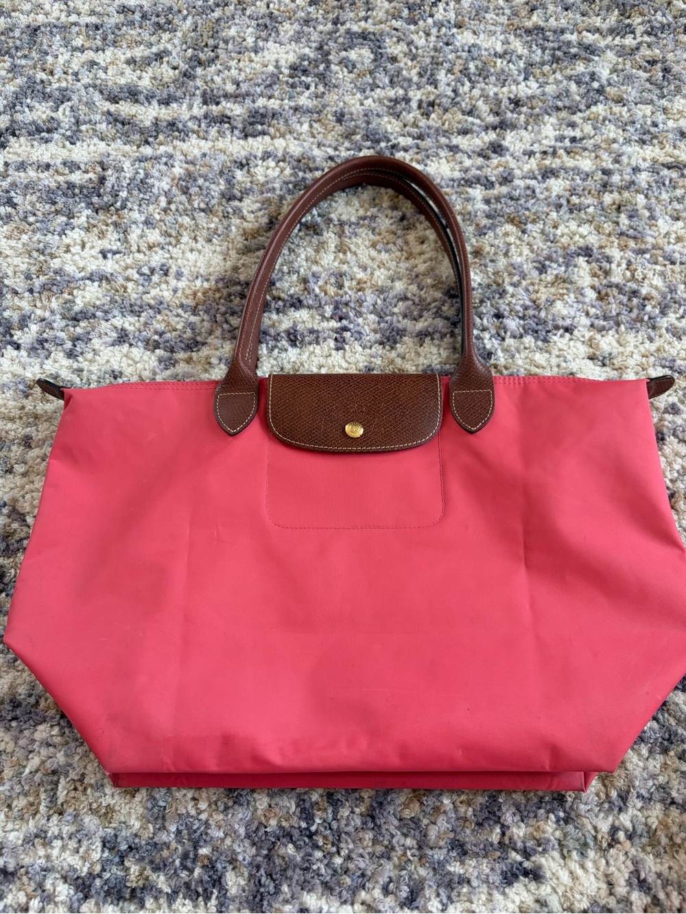 Longchamp Large Le Pliage Tote Grenadine Pink + Bonus Bag Organizer - Picture 2 of 15